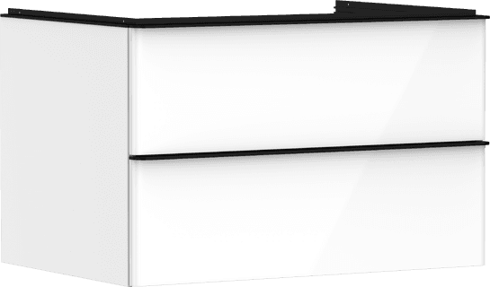 Xelu Q badmeubel High Gloss White 780/550 met 2 lades voor consoles met waskom